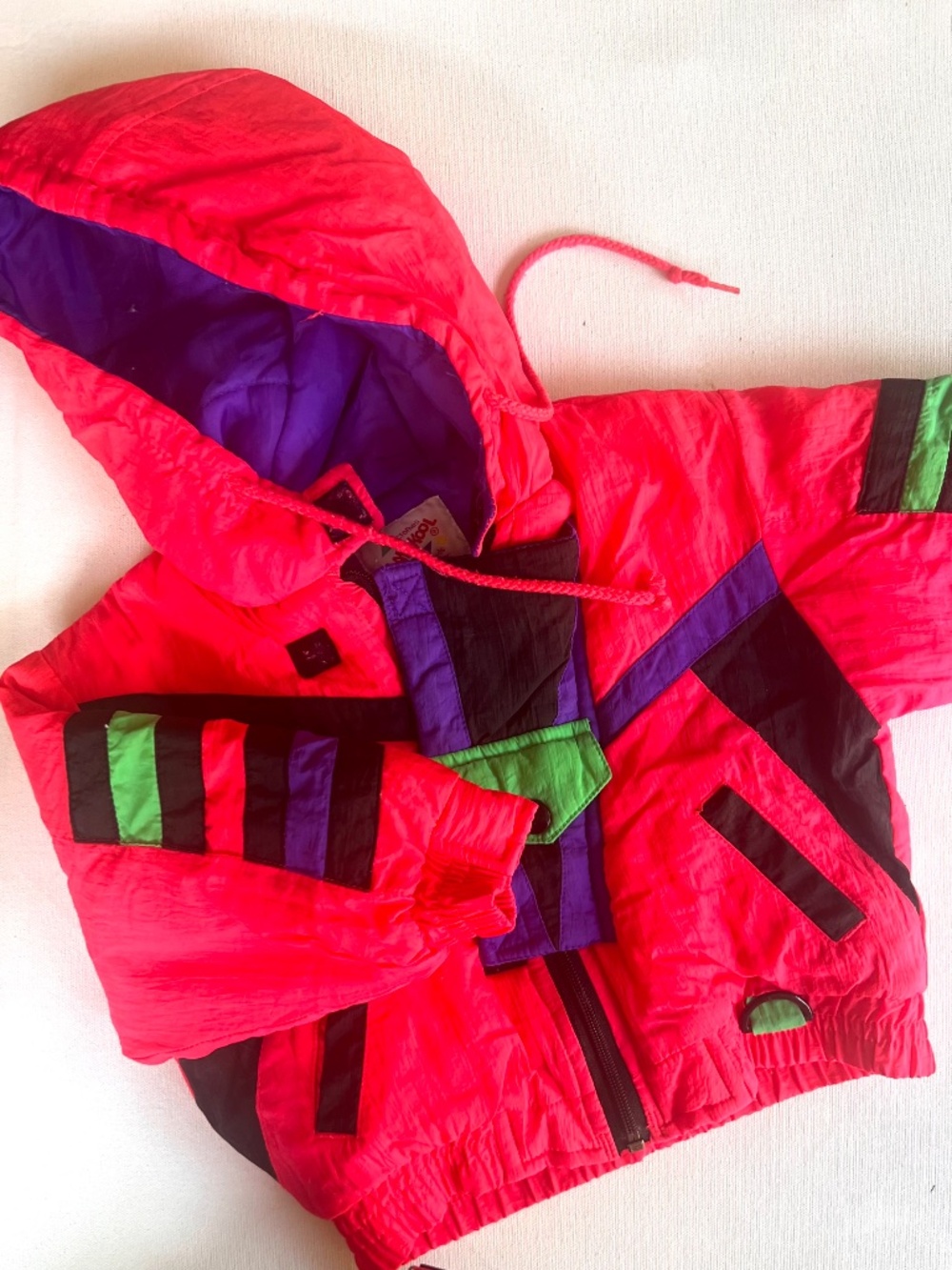 VTG 90s Playskoolcolor block toddler hooded jacket 24 months
